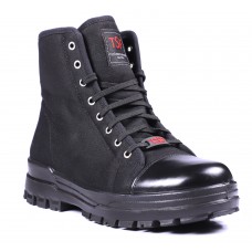 TSF New Arrival Canvas Army Boot With Zip  (Black)