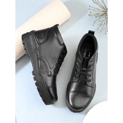 TSF Genuine leather Uniform Police Shoes For Man (741-BLK)