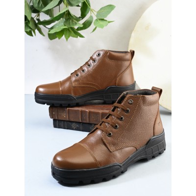 TSF Genuine Leather Uniform Police Boot For Man (741-TAN)