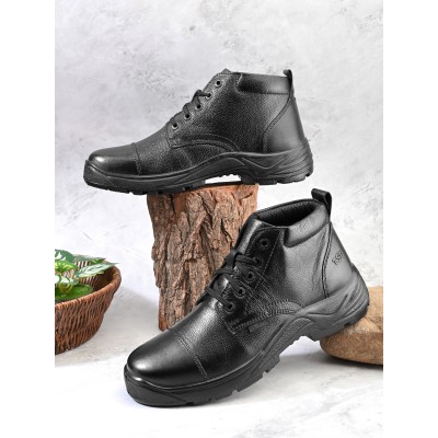  Premium Genuine Leather Breathable Comfortable & Durable Police Boot (9401-BLK)
